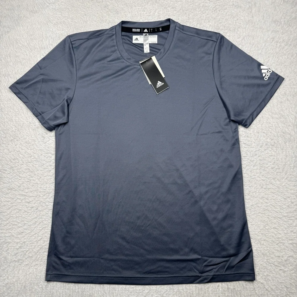 NWT Adidas ClimaTech Aeroready Short Sleeve Athletic‎ T-Shirt Gray Men's Size L